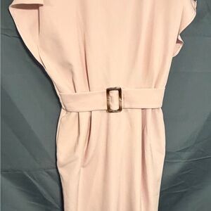 ASOS Curve Light Pink Midi Dress with Belt